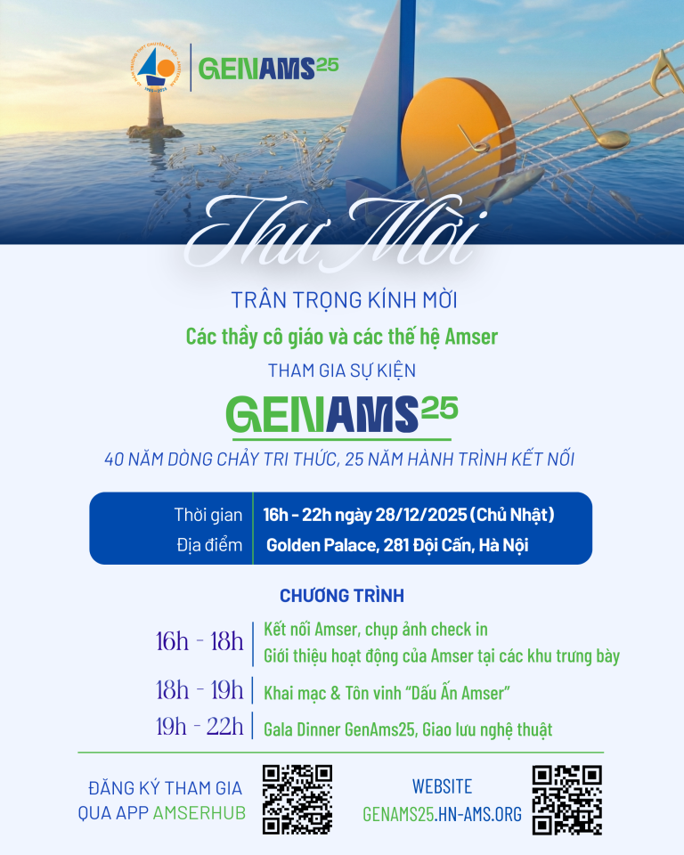 Thư mời Các thế hệ Giáo viên và Amser tham dự GenAms25